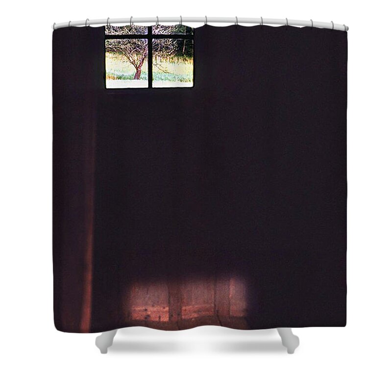 Cabin Shower Curtain featuring the photograph Dark Cabin Window by Ted Keller