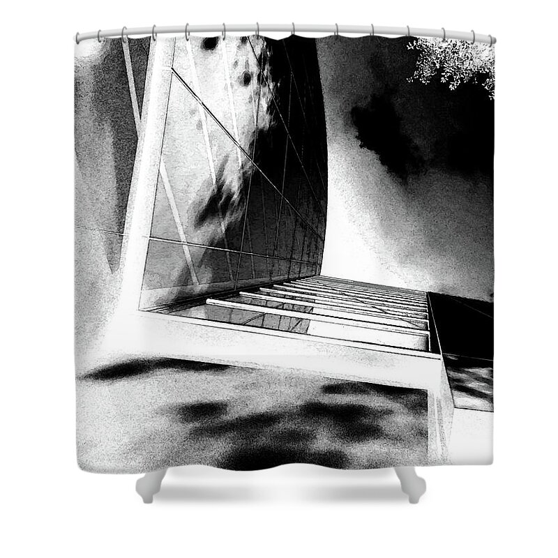 Goth Shower Curtain featuring the digital art Dark City by Kathleen Illes