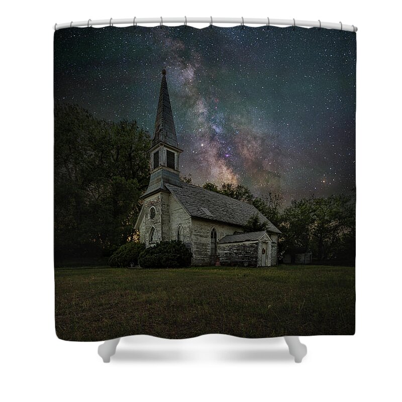 Milky Way Shower Curtain featuring the photograph Dark Enchantment by Aaron J Groen