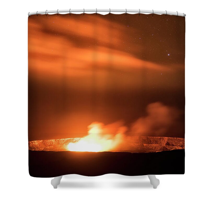 Halemaumau Crater Shower Curtain featuring the photograph Dark Eruption by Nicki Frates