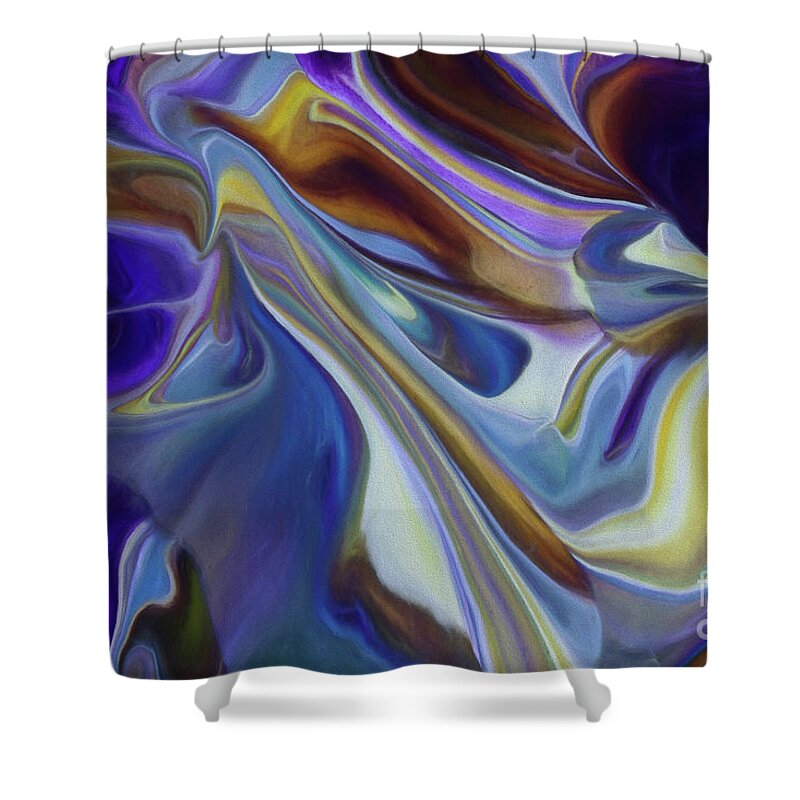 Abstract Shower Curtain featuring the painting Dark into Night by Patti Schulze