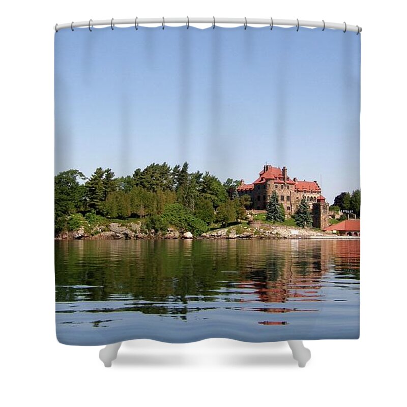 Singer Castle Shower Curtain featuring the photograph Dark Island by Dennis McCarthy
