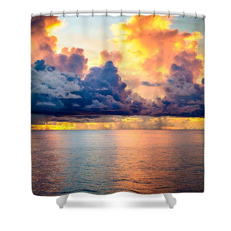 Seascape Shower Curtain featuring the photograph Dark Skies by Michael Scott