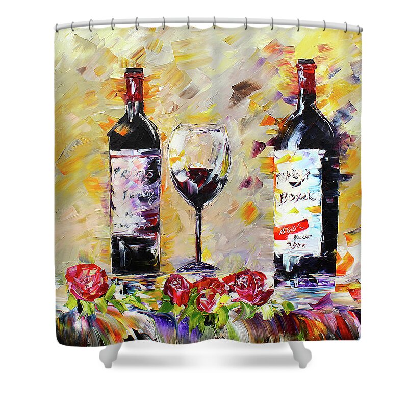 Red Wine Shower Curtain featuring the painting Date Night by Kevin Brown