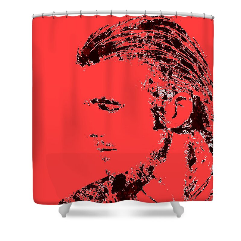 David Beckham Shower Curtain featuring the painting David Beckham 4r by Brian Reaves