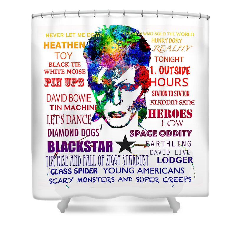 David Bowie Tribute Shower Curtain featuring the digital art David Bowie Tribute by Patricia Lintner
