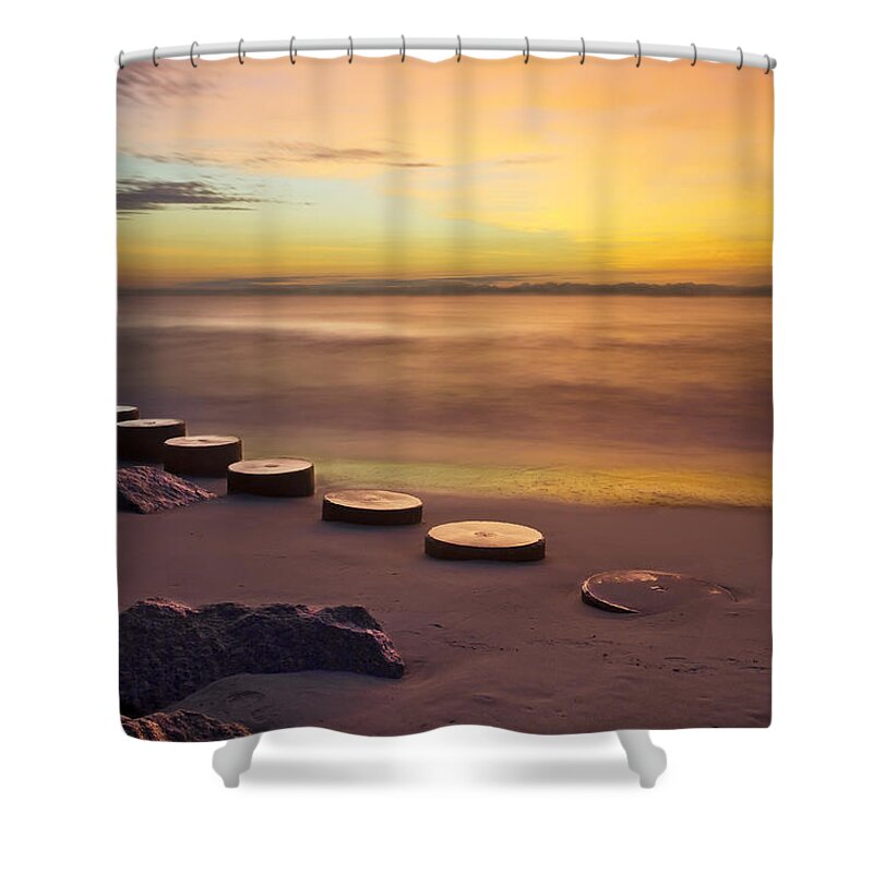 Giannini Shower Curtain featuring the photograph Dawn at Fort Fisher, NC by Kevin Giannini