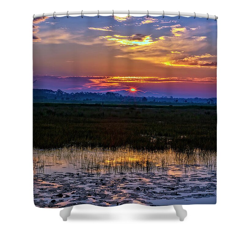 Sunrises Shower Curtain featuring the photograph Dawn Breaking Over Saint Marks by DB Hayes