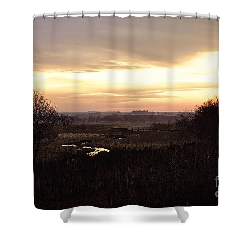 Photography Shower Curtain featuring the photograph Dawn in the Valley by Larry Ricker