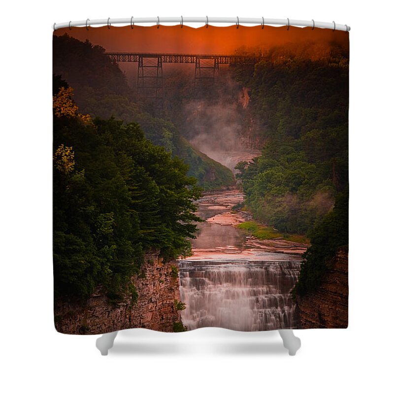 Letchworth Shower Curtain featuring the photograph Dawn Inspiration by Neil Shapiro