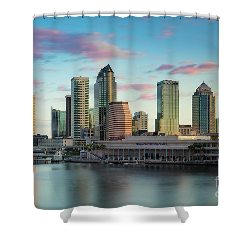 Tampa Shower Curtain featuring the photograph Dawn over Tampa Florida by Brian Jannsen
