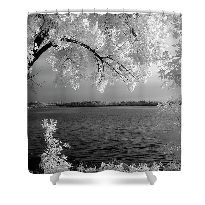 Fall River Shower Curtain featuring the photograph Day at the Lake by Brian Duram