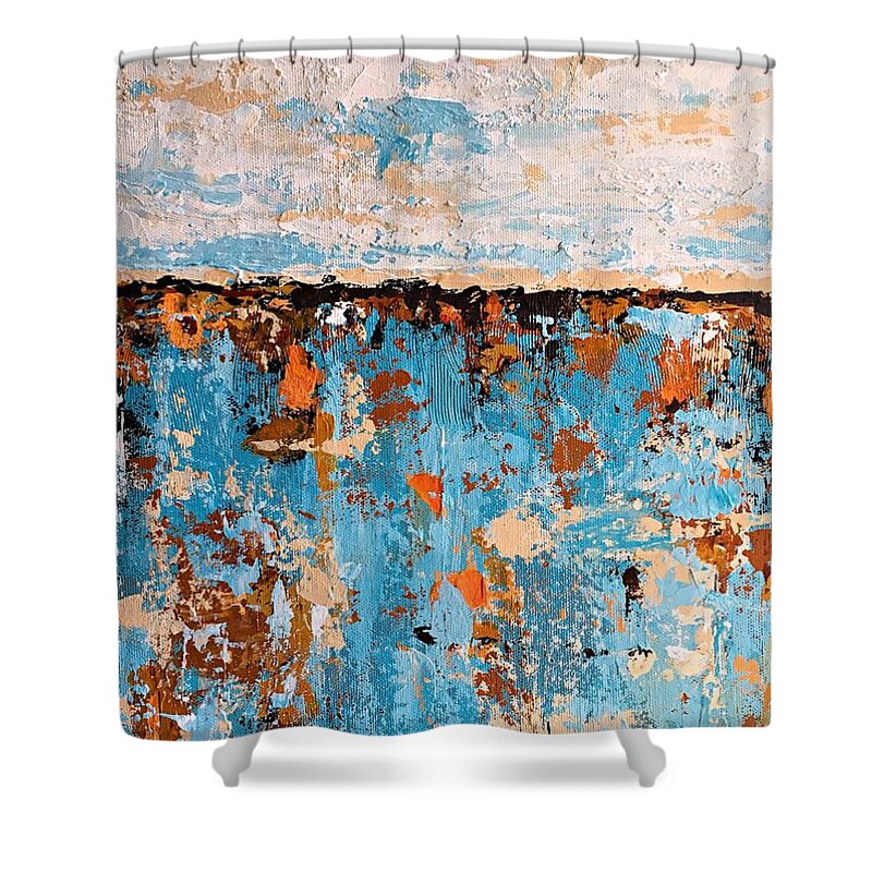 Abstract Shower Curtain featuring the painting Day Dream by Mary Mirabal
