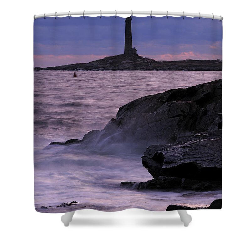 Lighthouse Shower Curtain featuring the photograph Daybreak Near The North Tower by Liz Mackney