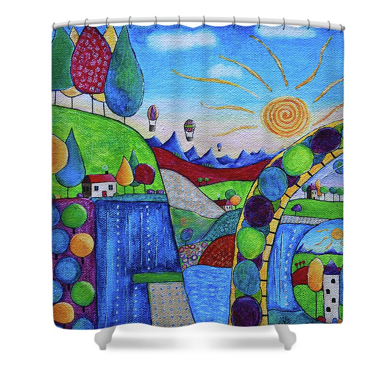 Whimsical Shower Curtain featuring the painting Daydream Valley by Winona's Sunshyne