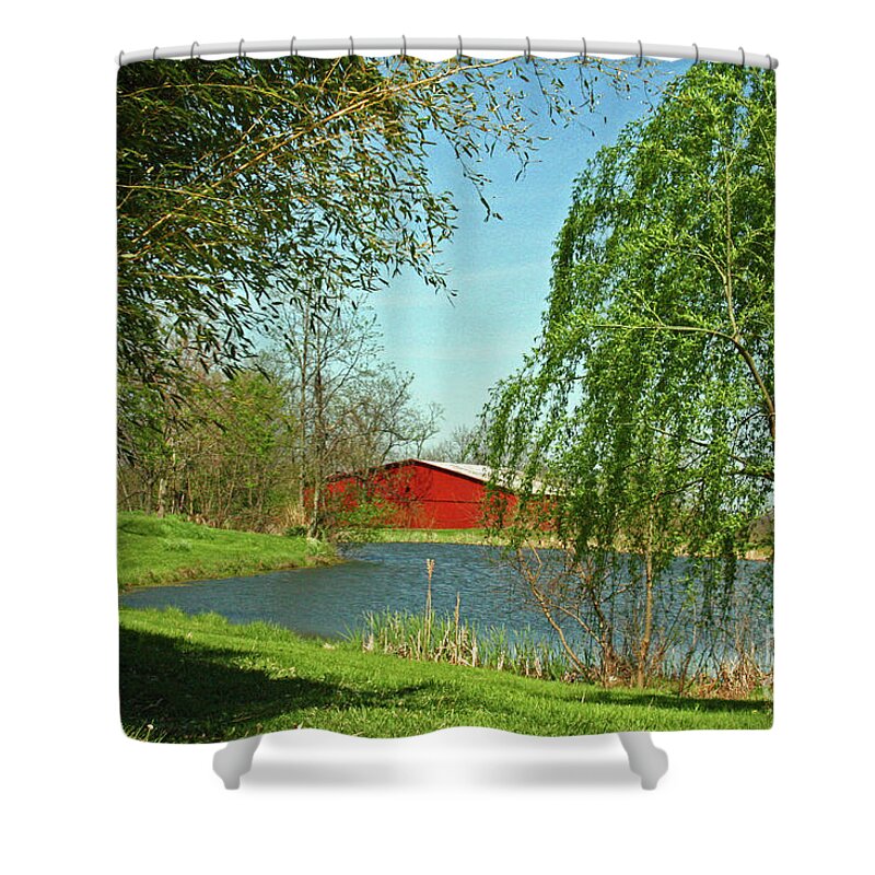 Red Barn Shower Curtain featuring the photograph Daydreamin' by Melissa Mim Rieman