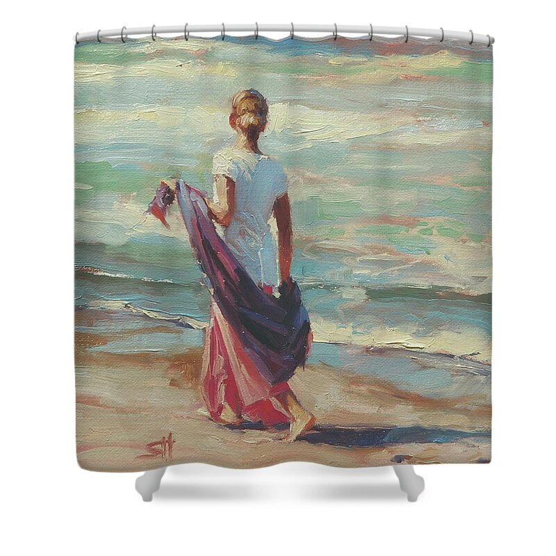 Coast Shower Curtain featuring the painting Daydreaming by Steve Henderson