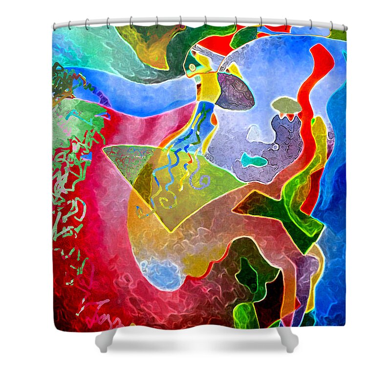 Coffee Shower Curtain featuring the painting Daydreams by Sally Trace