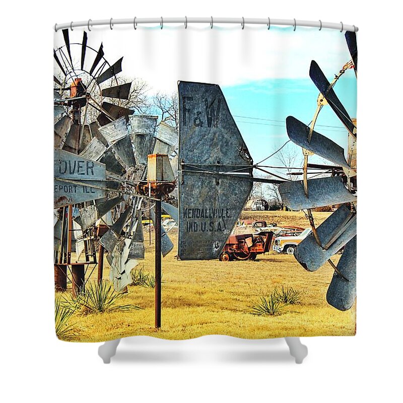 1000 Views Shower Curtain featuring the photograph Daylight in the Garden of Rust and Metal by Jenny Revitz Soper