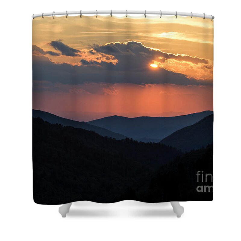 Great Shower Curtain featuring the photograph Days End in the Smokies - D009928 by Daniel Dempster