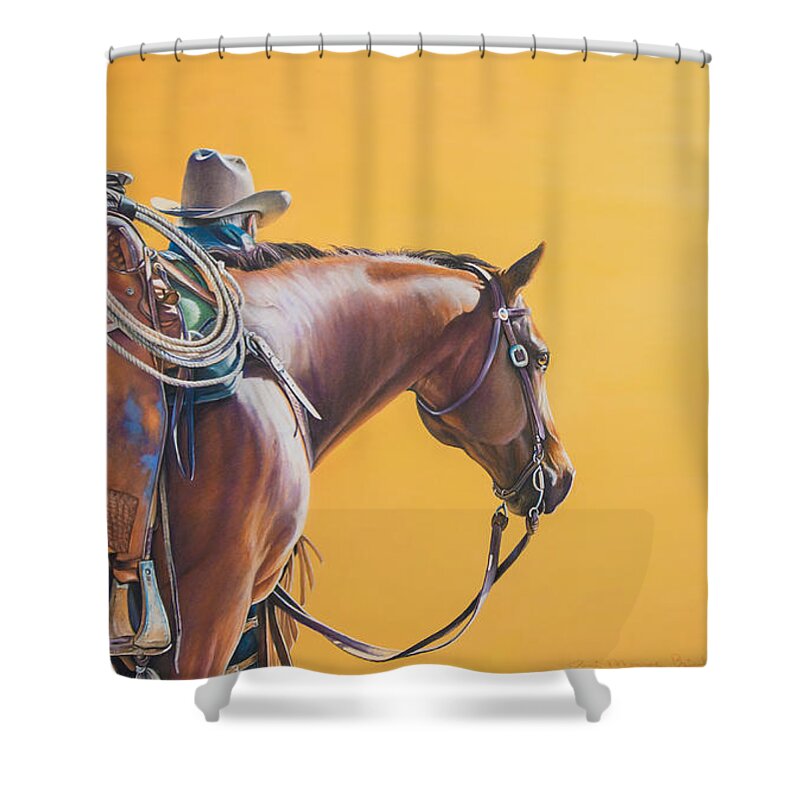 Sunset Shower Curtain featuring the pastel Days End by Joni Beinborn