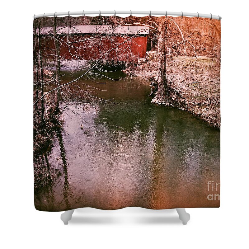 Covered Bridge Shower Curtain featuring the photograph Days Gone By by Kevyn Bashore
