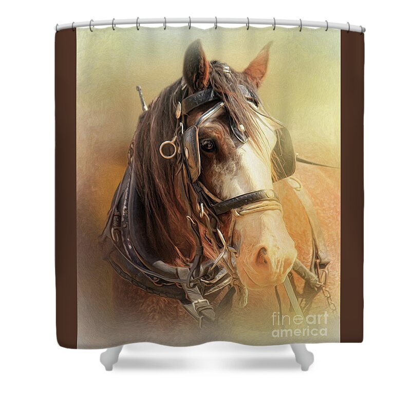 Clydesdale Shower Curtain featuring the digital art Days In The Sun by Trudi Simmonds