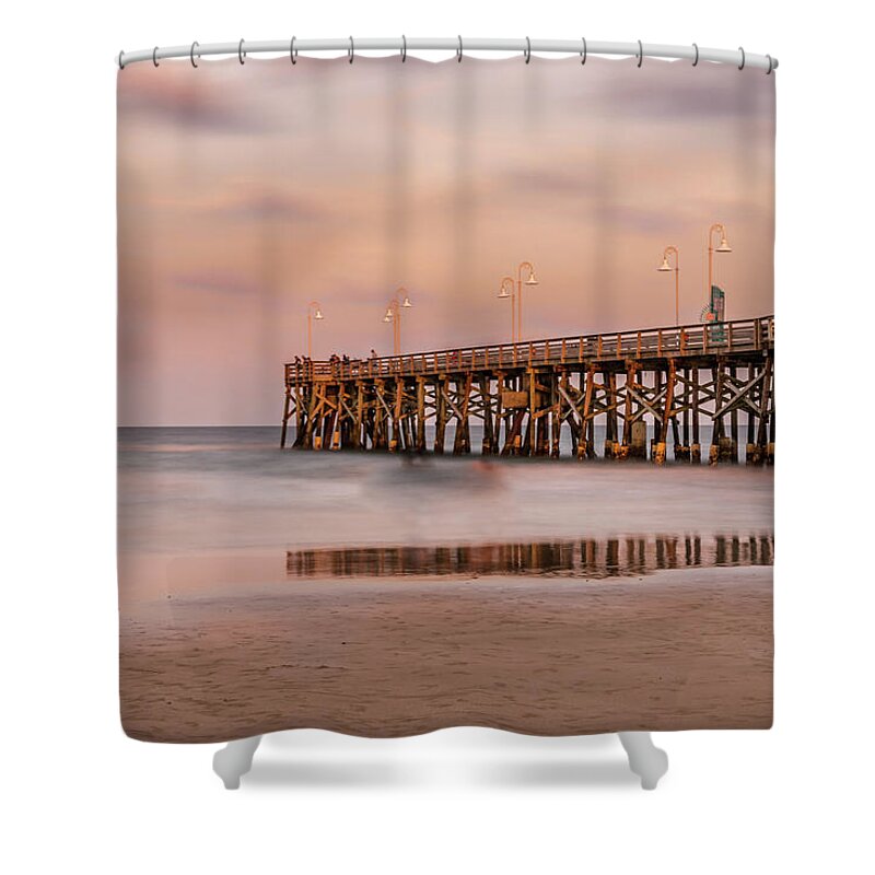 Beach Shower Curtain featuring the photograph Daytona Beach Pier by Jaime Mercado