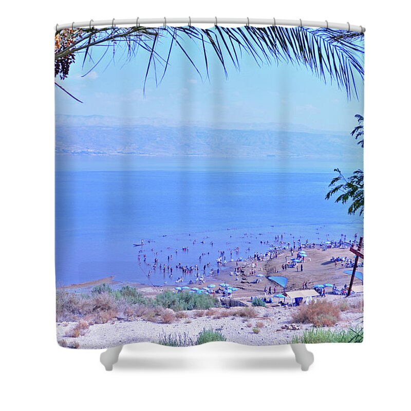 Kalia Shower Curtain featuring the photograph Dead Sea Overlook 2 by Lydia Holly
