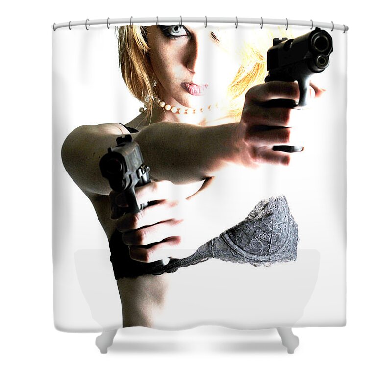 Artistic Shower Curtain featuring the photograph Deadly blonde by Robert WK Clark