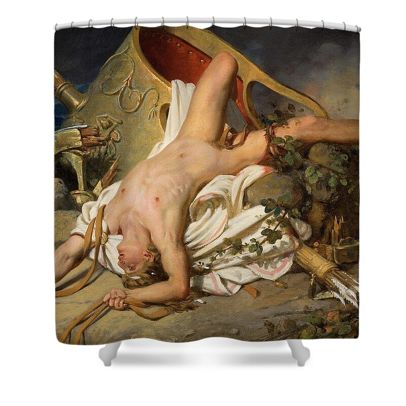 Hippolytus Shower Curtain featuring the painting Death of Hippolytus by Joseph Desire Court