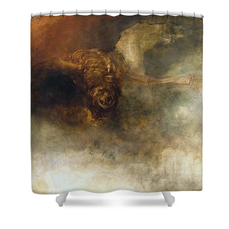 Joseph Mallord William Turner 1775�1851  Death On A Pale Horse Shower Curtain featuring the painting Death on a Pale Horse by Joseph Mallord William