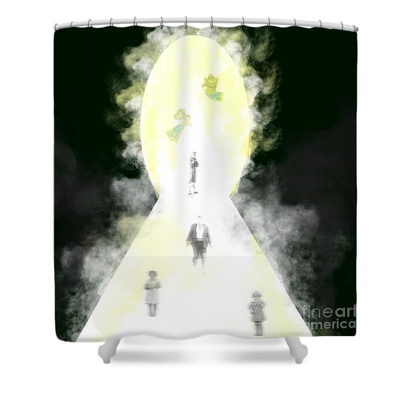 Death Shower Curtain featuring the painting Death's Door by Diamante Lavendar