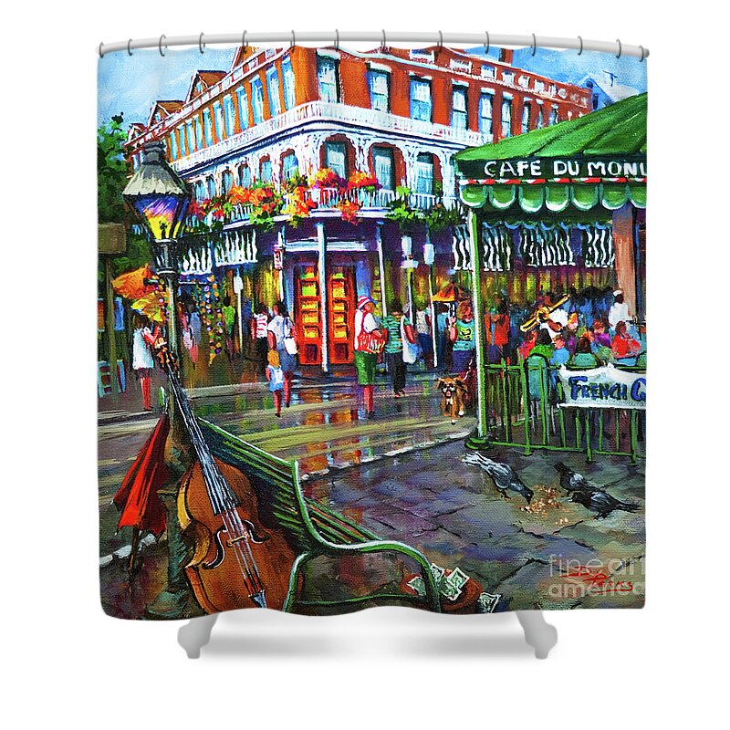 New Orleans Art Shower Curtain featuring the painting Decatur Street by Dianne Parks