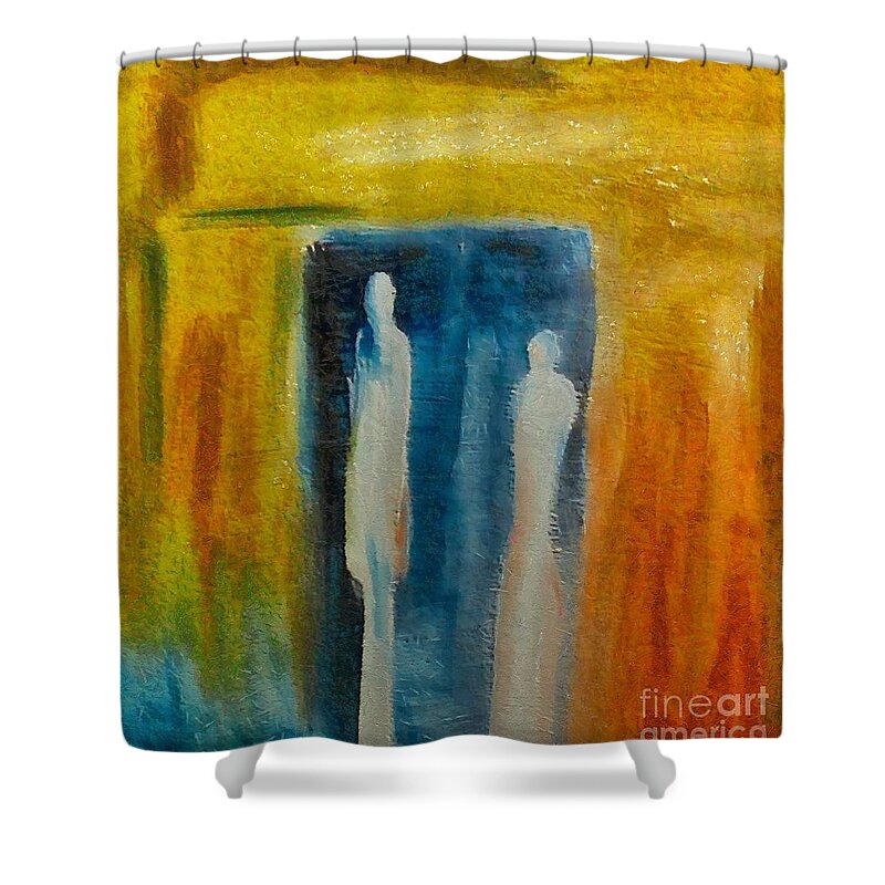 Mixed Media Shower Curtain featuring the mixed media Decision by Dragica Micki Fortuna