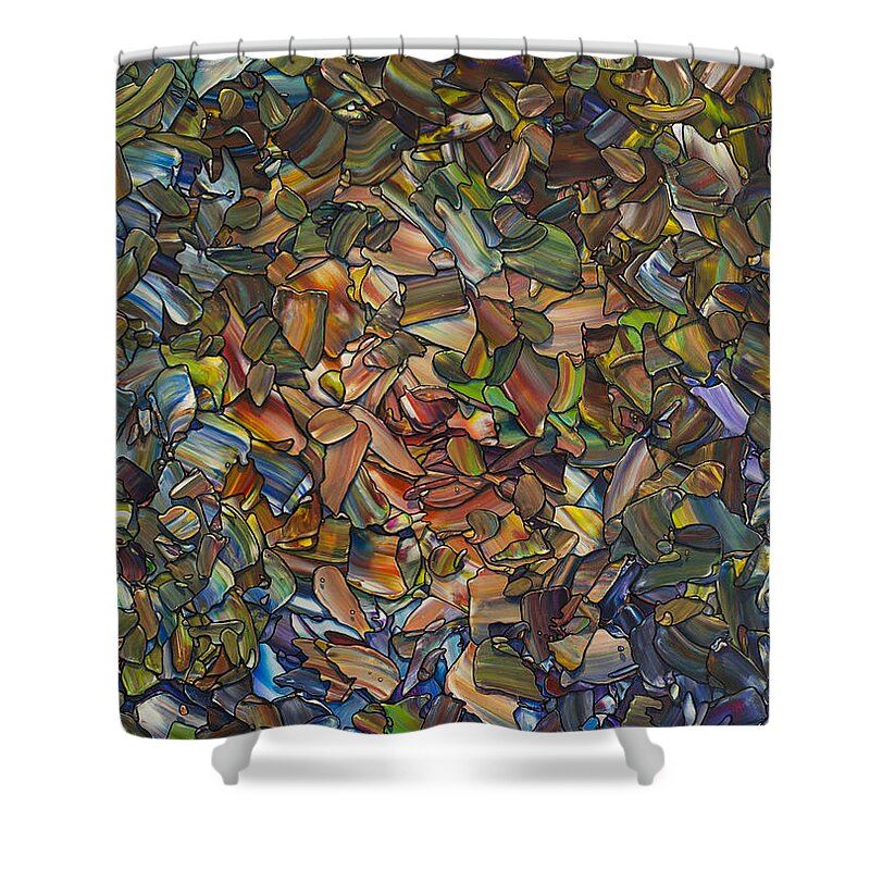 Woman Shower Curtain featuring the painting Deconstructed Portrait of a Woman by James W Johnson