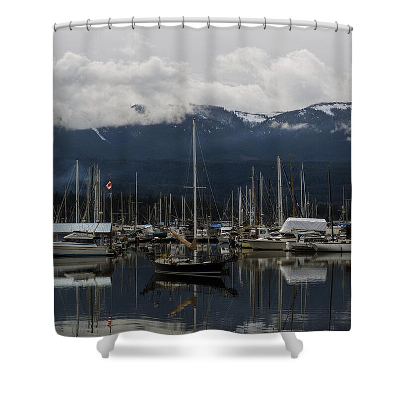 Marina Shower Curtain featuring the photograph Deep Bay Marina by Randy Hall