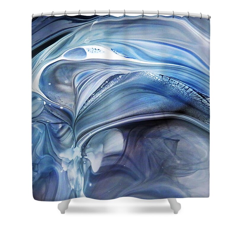 Abstract Shower Curtain featuring the digital art Deep Calls to Deep by Frances Miller
