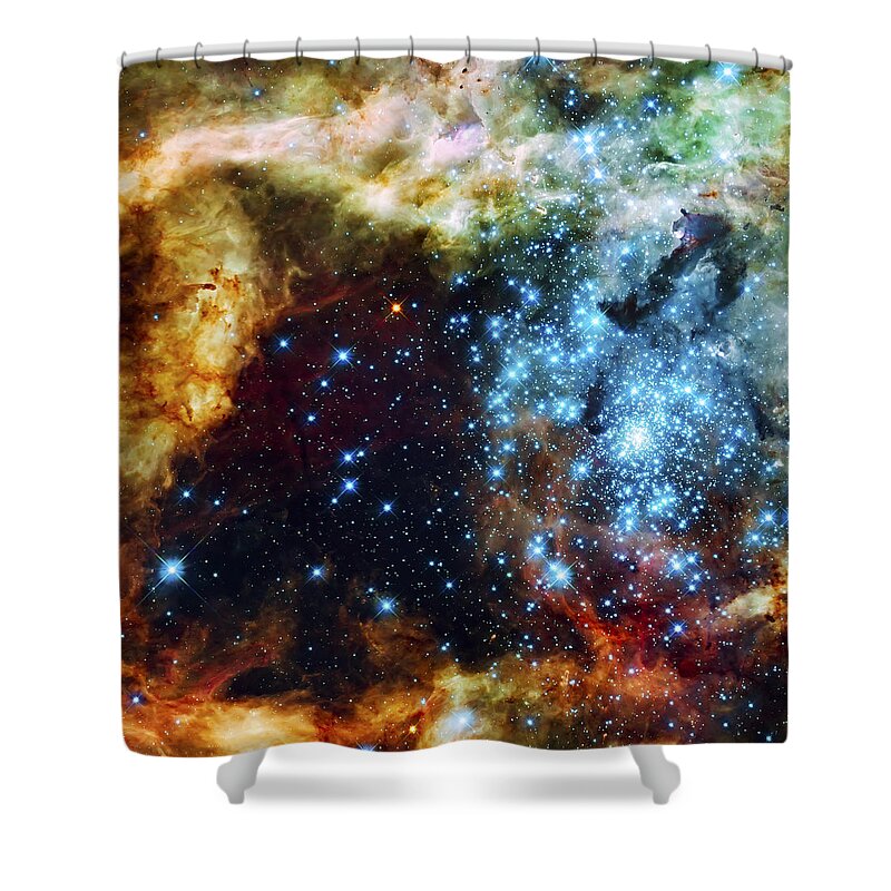 Nebula Shower Curtain featuring the photograph Deep Space Fire and Ice 2 by Jennifer Rondinelli Reilly - Fine Art Photography