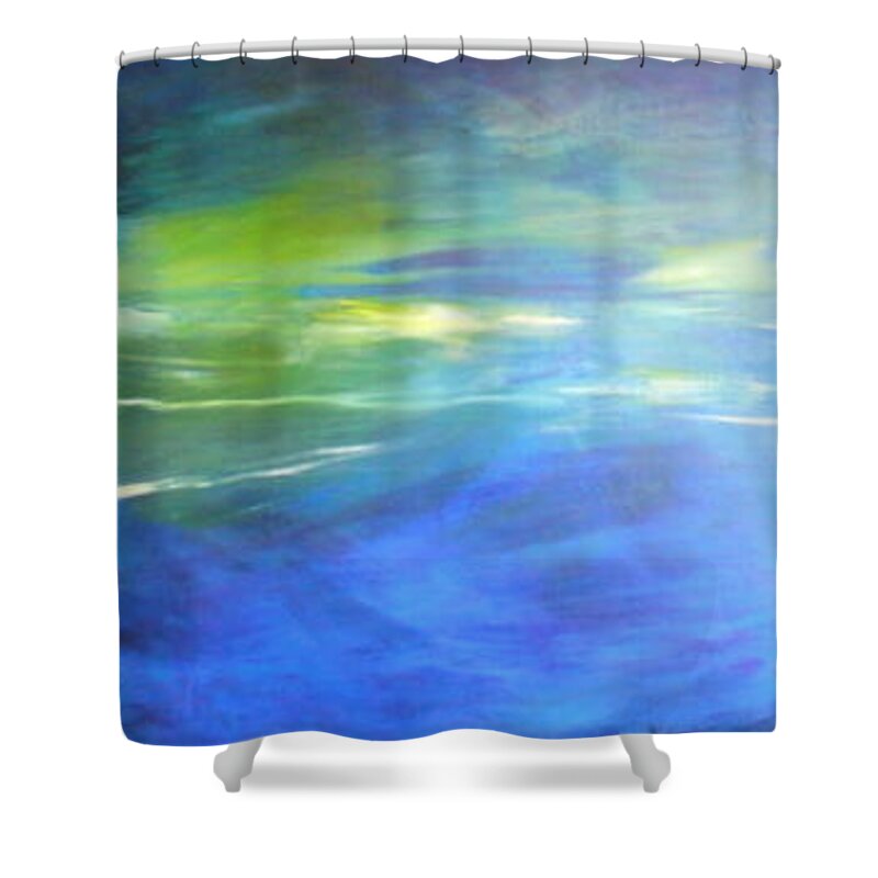 Water Paintings Shower Curtain featuring the painting Deeper and Deeper by Mary Sullivan