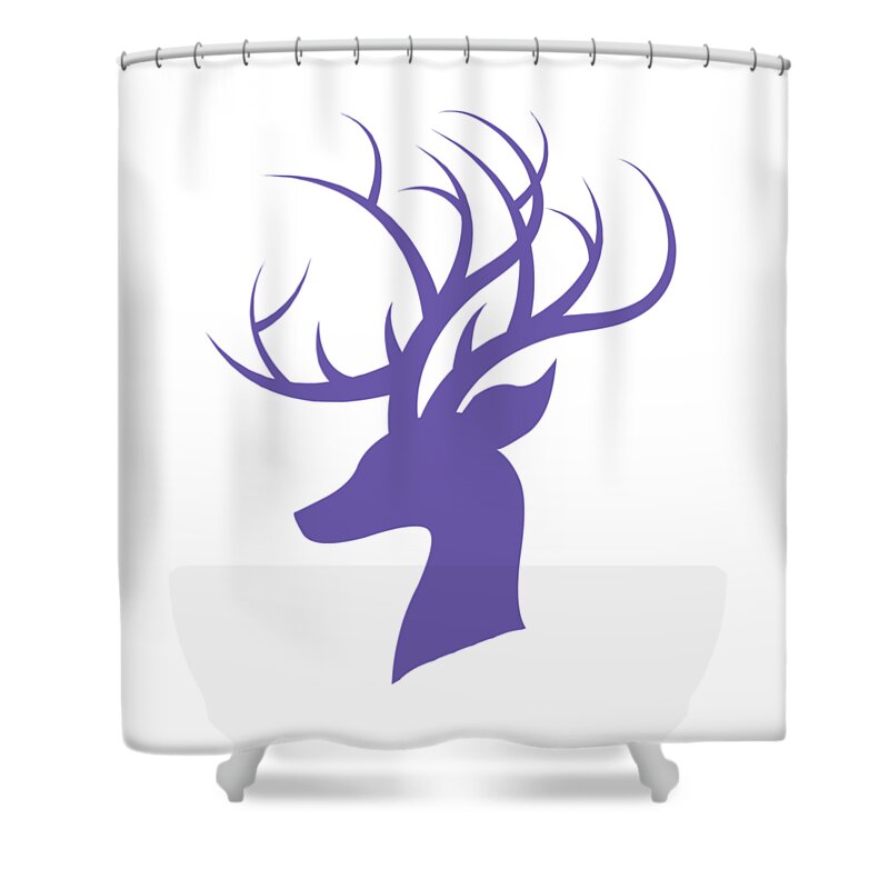 Deer Shower Curtain featuring the digital art Deer Head by Leah McPhail