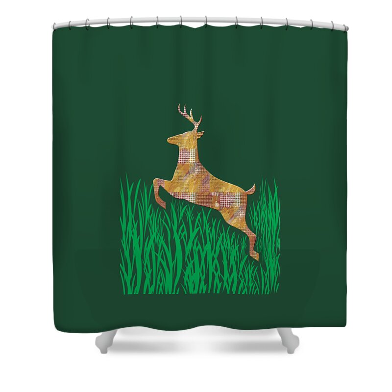 Digital Art Shower Curtain featuring the photograph Deer in Grass by Aimee L Maher ALM GALLERY