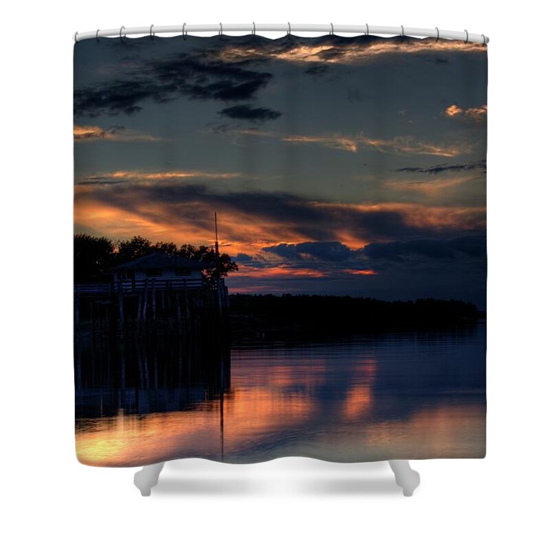 Hdr Shower Curtain featuring the photograph Deer Isle Sunset II by Greg DeBeck