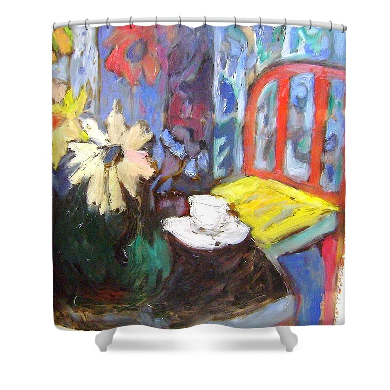  Shower Curtain featuring the glass art Degastille by Mykul Anjelo