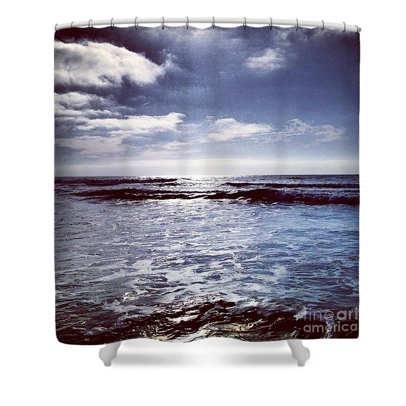 Pacific Ocean Shower Curtain featuring the photograph Del Mar Storm by Denise Railey
