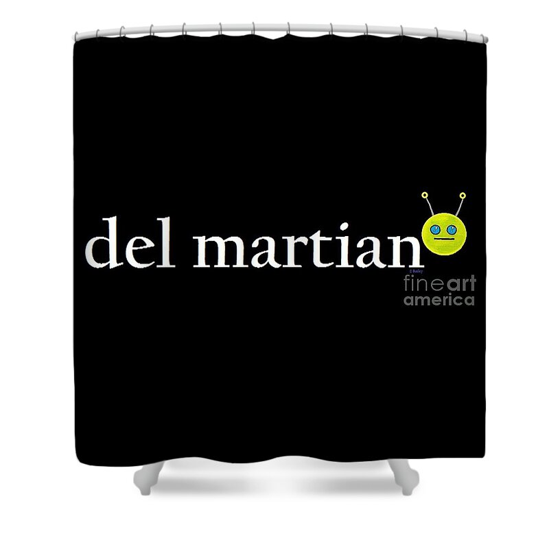 Del Mar Shower Curtain featuring the painting Del Martian by Denise Railey