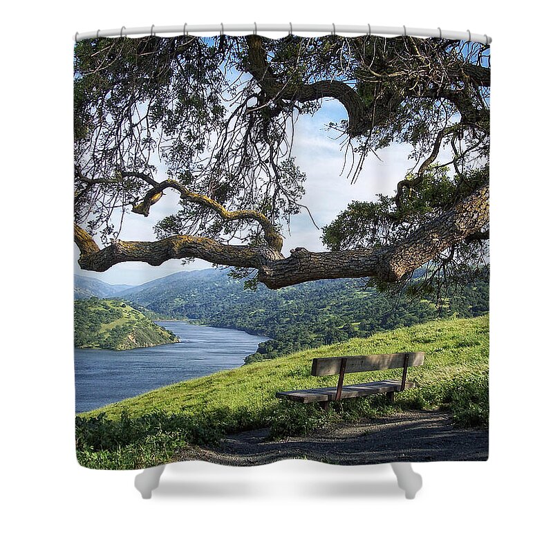 California Shower Curtain featuring the photograph Del Valle Reservoir by Donna Blackhall
