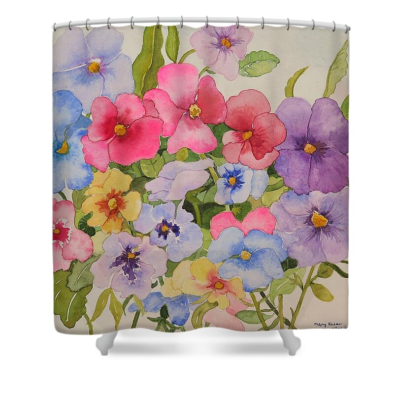 Floral Shower Curtain featuring the painting Delicate Spring Beauties by Mary Ellen Mueller Legault