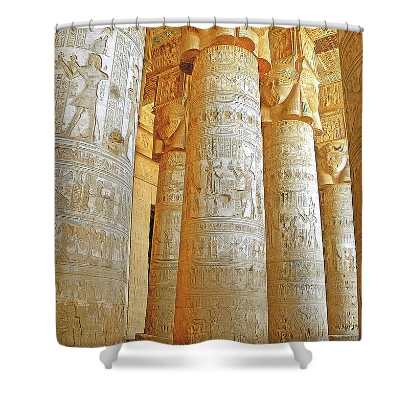 Dendera Shower Curtain featuring the photograph Dendera Temple by Nigel Fletcher-Jones