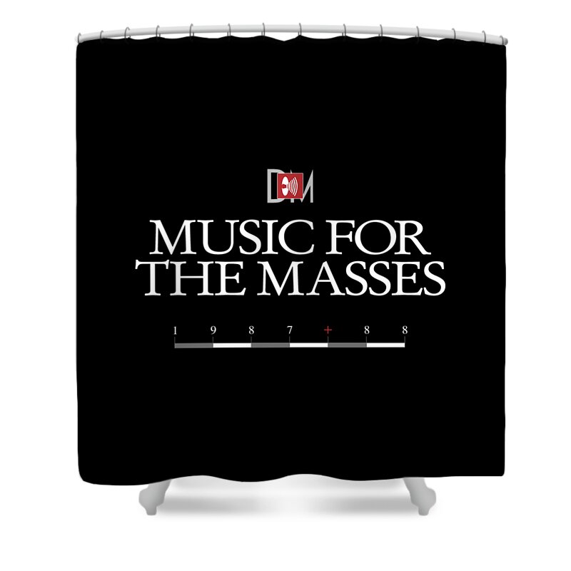 Depeche Mode Shower Curtain featuring the digital art Music for the Masses Logo White by Luc Lambert